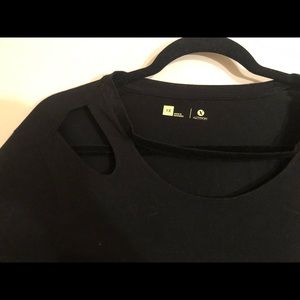Black Xersion Workout Top with Cutout